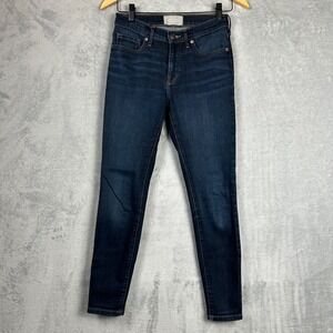 Everlane The Mid-Rise Skinny Jean Womens 26 Ankle Dark Indigo Stretch Denim